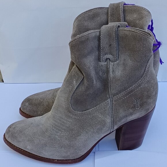 Frye Suede Booties Gray Size 6 - Picture 1 of 14